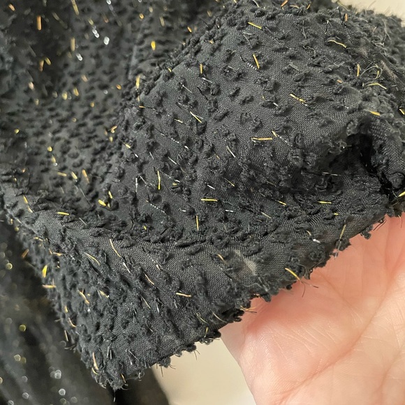 VOY NWT Textured Lurex The Festive Dress Black and Gold Size M - Picture 8 of 13